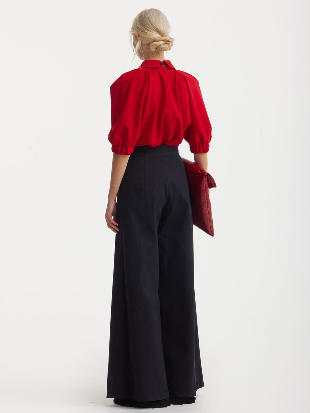 Julia Allert Designer Red Blouse Size Small - Picture 3 of 15